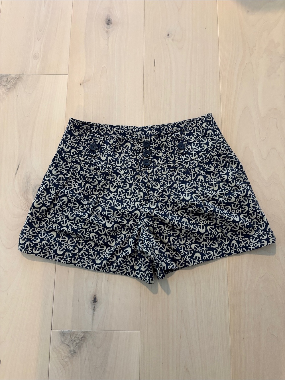 Anthropologie Navy Anchor Print Women’s Shorts Size 2